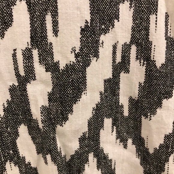 J. Crew Ikat Tie Waist Romper Small black white linen - Picture 5 of 11